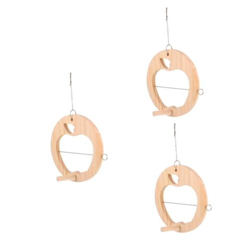 minkissy 3 stücke Holz Vogel Feeder Papagei Spielzeug Papagei Futter Spieß Vogel Obst Spieß Vogel Schaukel Kauspielzeug Kleine Vogel Schaukel Spielzeug Papagei Edelstahl Obst und Gemüse Vogelfutter von minkissy