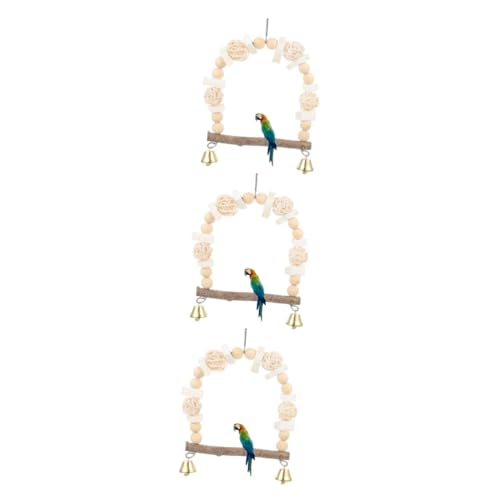 minkissy 3 stücke papagei schaukel ring jaulas para pajaros periquitos vogel seil barsch papagei spielzeug hängend vogel papagei ständer vogel papagei schaukel spielzeug vogel sitzstange ständer holz von minkissy