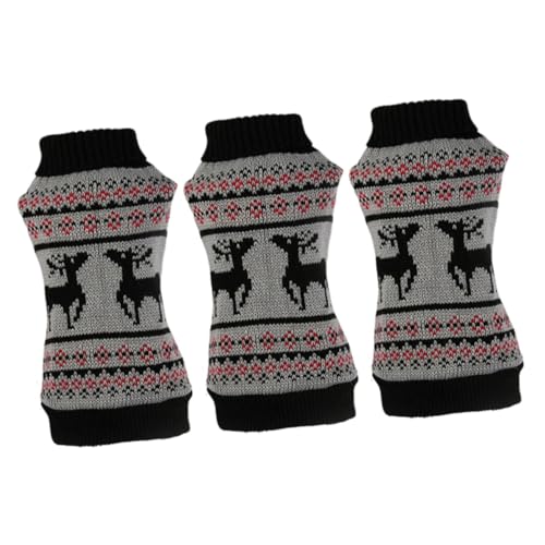 minkissy 3 x Hundekleidung, Urlaubs-Haustierkleidung, Welpengeschenk, Kapuzenpullover, Weihnachts-Katzen-Outfit, Rollkragen, kleiner Hundepullover, Welpenkleidung, Weihnachtsmann-Kostü , Kleider, hält von minkissy