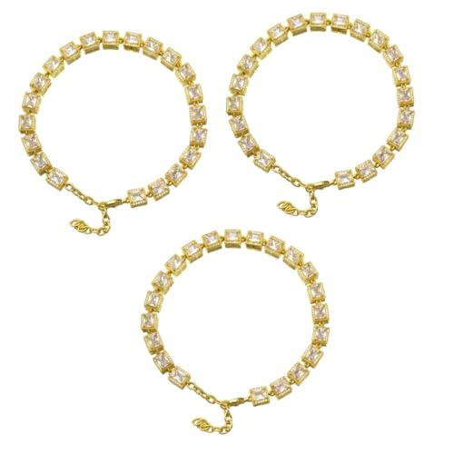 minkissy 3St Gliederkette für Hunde Hundehals eine Halskette Golddekor Haustierkette aus Titanstahl Hund Halskette Mode Zubehör Verlängerung Halsband Hundeleine Stahl von minkissy