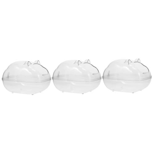 minkissy 3St Hamsterbad Waschbecken wanne meerschweinchen Toilette Badewanne Badebecken für Meerschweinchen transparentes Meerschweinchen-Badebecken Haustier Zubehör Sandbad Container Käfig von minkissy