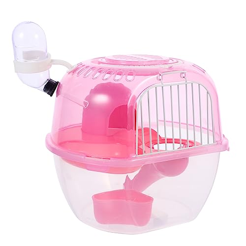 minkissy 3st Hamsterkäfig Reisekoffer Hamster Outdoor Transportbox Igelträgerkäfig Mäusekäfig Hamster-reisekäfig Zwerghamsterhaus Igel Reiseträger Mini-Koffer Kombi Meerschweinchen Rosa Abs von minkissy