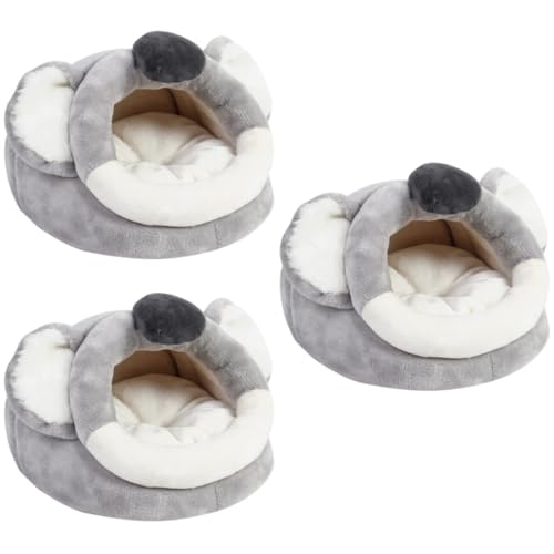 minkissy 3St Hamsternest Welpenspielzeug Flauschige Kuscheltiere Rattenstreu Winter Hamsterbett Hamster warme Hütte Hamster Winterbett Hamster warmes Nest Haustierbett Haustiernest Flanell von minkissy