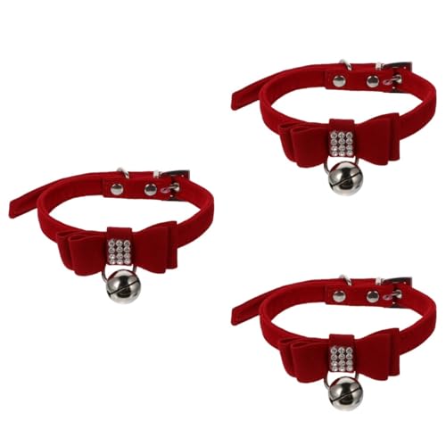 minkissy 3St Haustierhalsband pet Supplies haustierbedarf kleines Katzenhalsband Hund Glocke Halsband Glockenhalsband für Welpen Kätzchen Glockenhalsband glockenförmig die Klingel Samtstoff von minkissy