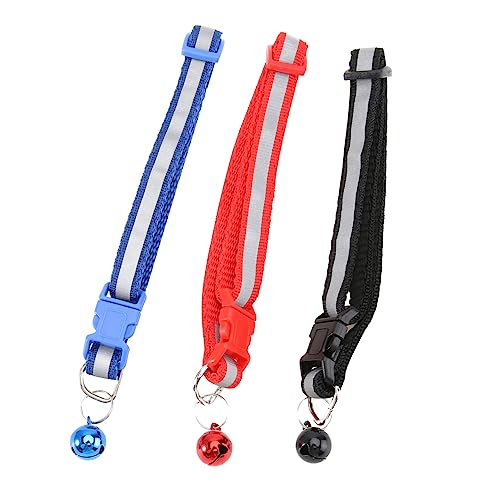 minkissy 3St Halskette rotes Haustierhalsband leuchtendes hundehalsband Haustierhalsband für kleine Hunde verstellbares Haustierhalsband reflektierendes Haustierhalsband der Hund von minkissy