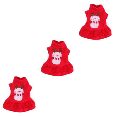 minkissy 3St Weihnachtshundekleider Welpen-Outfits Weihnachtskleidung für Hunde formelle Kleidung Weihnachtsmann-Kostüm Welpenrock Haustierzubehör Kleiner Hund Hundekleidung Faltenrock von minkissy