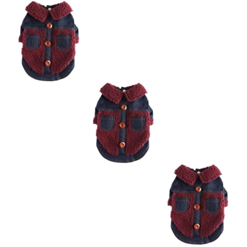 minkissy 3St Kleidung für Haustiere hundekostüm Kleidung Modekleidung Mäntel atmungsaktive Hundekleidung warmes winterhundeoutfit Reißverschluss Baumwollmantel Traktionsset Jacke Polyester von minkissy