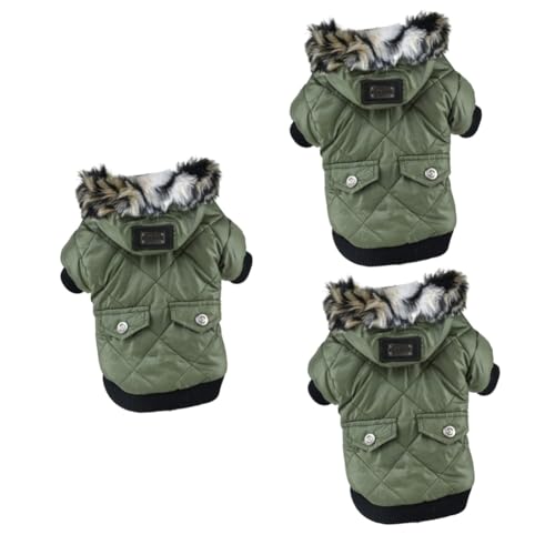 minkissy 3St Hund pet Winter reißverschluss Kleidung Winterbekleidung Dog Raincoat Dog Coat Partykleidung für Haustiere Haustier-Partykostüm Leopardenmuster Baumwollmantel Haustierzubehör von minkissy