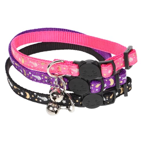 minkissy 3St Leuchtendes Katzenhalsband Kitten Halsband Katzen beleuchtetes Katzenhalsband Kragen für Nachtkätzchen leuchtende Halskette verstellbare Welpenhalsbänder für Wurf von minkissy