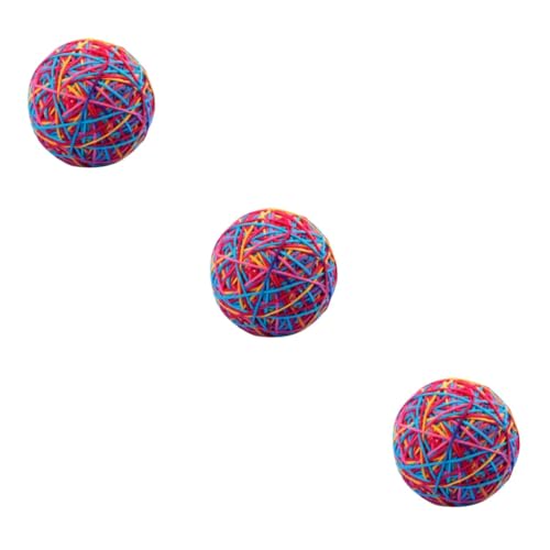 minkissy 3St Selbstglücklicher Ball Spielzeug für Haustiere Katzenkauball Spaß Spielzeuge Katzenspielzeug Kätzchen quietschendes Spielzeug beissen Katzenball interaktive Kugel Plüsch von minkissy