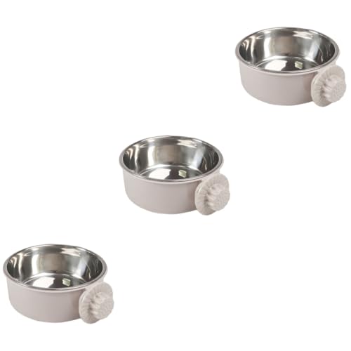 minkissy 3St Wassernapf für Hunde Kaninchenfutter Bonsai-Baum für Aquarium Katze Hundenäpfe Zwinger Hundenapf Haustiernapf Rostfreier Stahl Wasserschale Hundefutter Zubringer Hundekäfig von minkissy