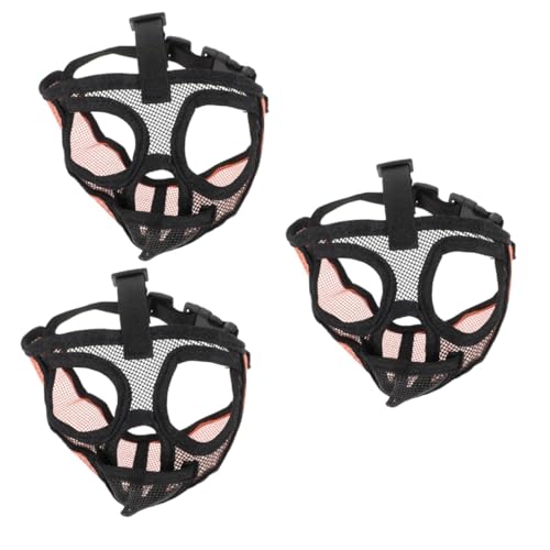 minkissy 3St atmungsaktive Gesichtsmaske Mesh-Gesichtsmaske Mesh-Hundemaske maschenbedeckte Schnauzen Maschen-Bulldoggen-Maulkorb Mund-Haustier-Maske Maulkorb für Haustier Hundemaulkorb PVC von minkissy