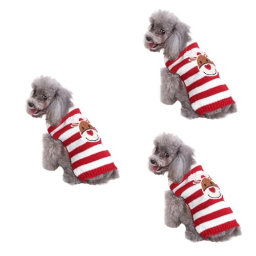 minkissy 3St kleine hundeweste Weihnachtskatzenpullover Hund Rollkragen Weihnachtspullover Kleiner Hundepullover gestrickter Pullover für Haustiere Haustier Hund Mantel Winter Kleidung von minkissy