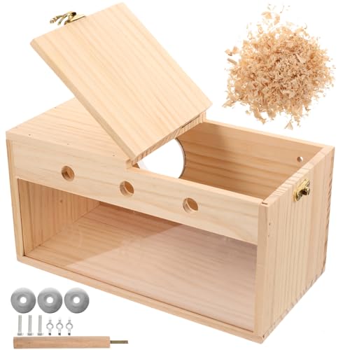 minkissy 3pcs Box Papagei Brutkasten Nymphensittich Nisthaus Vogelkäfig Paarungskäfig Nest Vogelhäuser Papagei Spielzeug Wellensittich Vogelhaus Outdoor Spielzeug Sittich Versorgung Langschwanz von minkissy