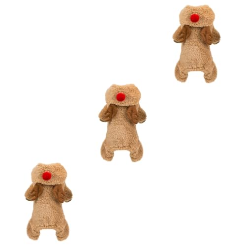 minkissy 3pcs Christmas Dog Clothes Small Dog Clothes Cosplay Costumes Cosplay Outfits Holiday pet Clothes Puppy Reindeer Costume Xmas Deer Winter Coat Christmas Deer Clothing Dog's Clothes von minkissy