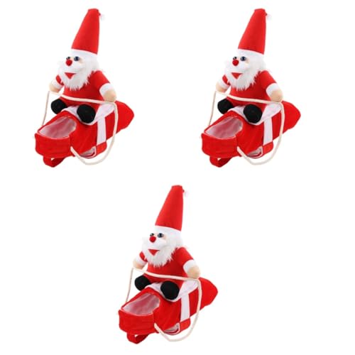 minkissy 3pcs Dog Santa Outfit Winter Clothing Dog Santa Claus Costume cat Santa Costume Santa Dog Apparel Puppy Hoodie Denim Jackets Pet Fun Clothes for Chrsitmas Decorate Christmas von minkissy