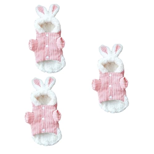 minkissy 3pcs Fleece Lined Dog Clothes warm dog coats dog pajamas coats pet winter costume warm pup dogs shirt pet pig garment puppy hoodies clothes puppy shirts cord Costumes bunny dog von minkissy