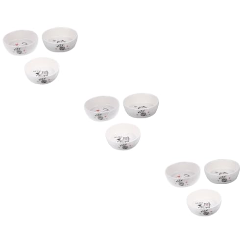 minkissy 3pcs Katzennapf Haustier Kätzchen Futternapf Welpe Futternapf Katze Futternapf Wassernapf Futternapf Katze Keramik Schüssel Kaninchen Wasser Feeder Keramik Hundenapf Geschirr Keramik Cartoon von minkissy