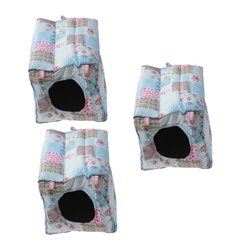 minkissy 3pcs Meerschweinchen Bettwäsche Hamster Spielzeug Meerschweinchen Hängematte Hamster Bettwäsche Meerschweinchen Haus Igel Käfig Haustier Hängende Bett rosa Hängematte Hamster Hängebett von minkissy