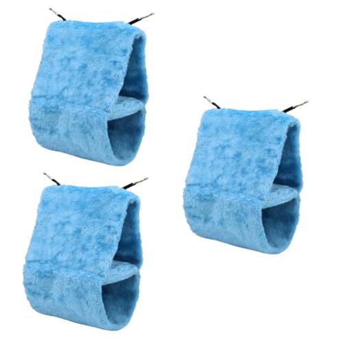 minkissy 3pcs Meerschweinchen Fleece Bettwäsche Salbei Bettwäsche Plüsch Hängematte Häschen Bettwäsche für Kaninchen Warm Winter Vogelhaus Papagei Vogelbett Zelt Indoor Vögel Nest Ledge Rennmäuse von minkissy