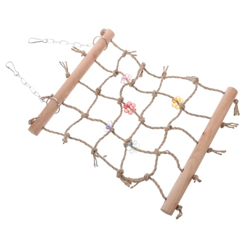 minkissy 3pcs Papagei Kletternetz Papagei Kauspielzeug Vogel Kletterseil Leiter Vogel Kauspielzeug Papagei Spielzeug Vögel Hängematte Netz Vogelschaukel Spielzeug Haustier Hängende Netz Acryl Holz von minkissy