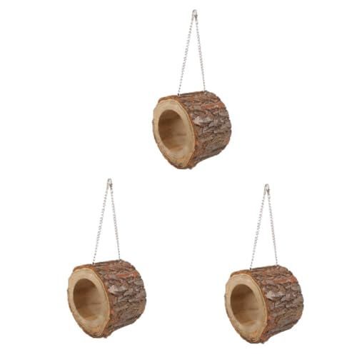 minkissy 3pcs Sittich Nest für Kleine Haustiere Papageiennest Vogelnest Vogelhaus Vogelnest Kleine Papagei Haustierbett Fliegende Fledermaus Holz von minkissy