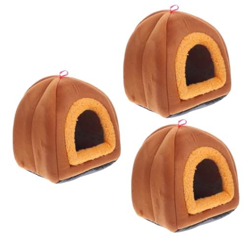 minkissy 3pcs Small Pet Nest Hamster Bird Bed for Cage Papagei Sleeping Bed Fleece Small Pet Hut Small Animal House Papagei Hammock Mini Houses Pet Rusting Sleep Polyester Bed Squirrel von minkissy