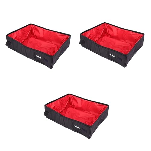 minkissy 3pcs cat food bowl cat litter bowl cat feeer portable cat litter tray Cat Bowl cat feeding bowl Portable Litter Pan dog kennel tray Cat Supplies Cat Toilet pet bed travel foldable von minkissy