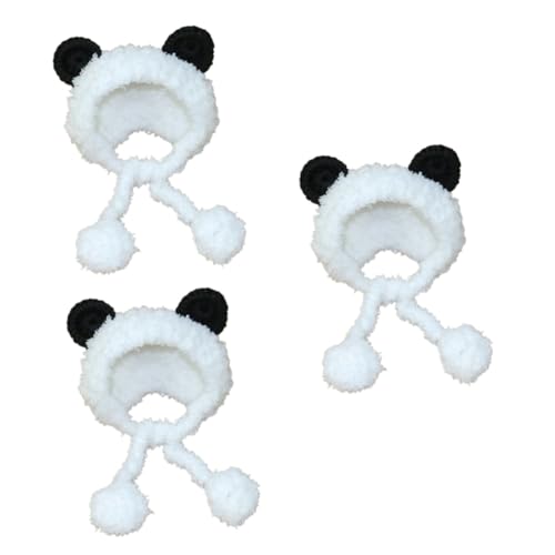 minkissy 3pcs cat plush headband Panda pet Costume Cats headband pet hat panda shaped headwear dog headdress pet hair hoops cat headband plush headwear pet panda costume the cat drag hat von minkissy