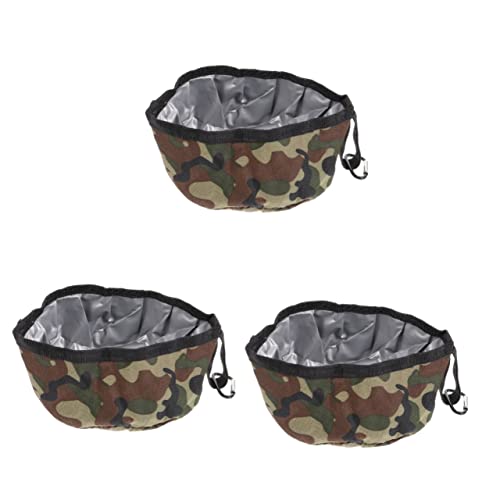 minkissy 3pcs folding pet bowl dog treat holder dog snack pouch puppy training bag pet feeding bowl collapsable doggy bowl fold up dog bowl dog training pouch outdoor dog small pvea travel von minkissy