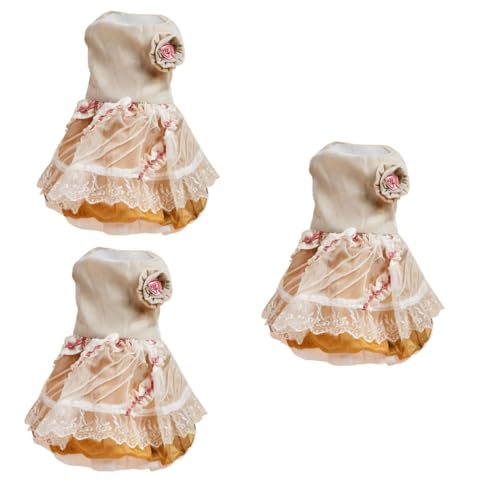 minkissy 3pcs pet dress dog birthday dress dog apparel puppy clothes dog princess outfit doggy clothes party dog skirt dog jackets princess shirt pet party clothes wedding satin sweater von minkissy