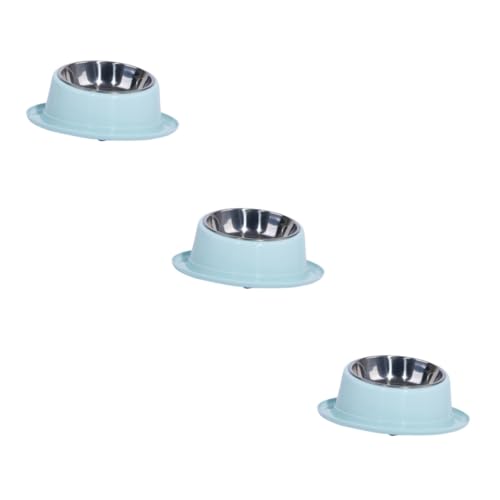 3pcs pet feeding bowl food feeding bowl stainless steel cat bowl cat bowls cat food bowl feeder dog dishes metal dog bowls cat feeder bowl drinking fountain non-slip von minkissy