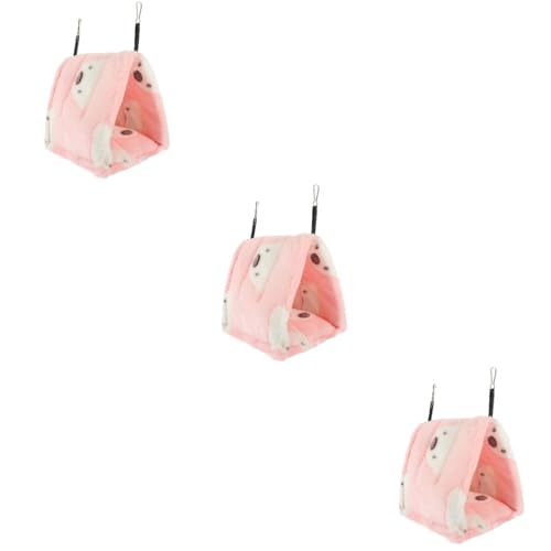 minkissy 3pcs small animal warm cage guinea pig bed cave gerbil hideout small animal cage hammock small pet house sleeping house cage accessories hedgehog nest hamster squirrel house cotton von minkissy