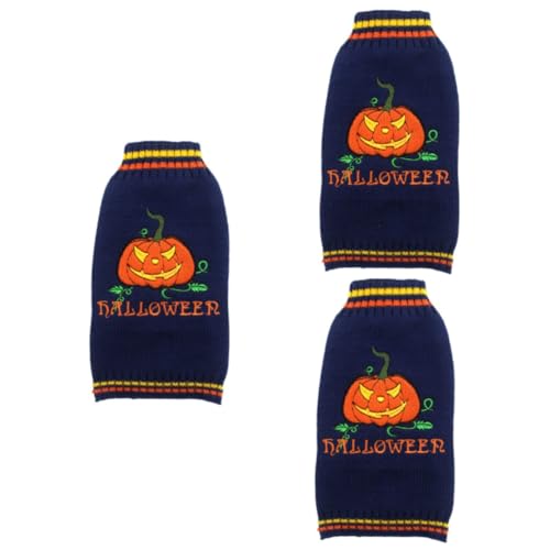 minkissy 3St Hundekürbiskostüm Hund Halloween-Outfit Halloween-Hundekostüm Kleider für den Winter Welpenpullover Kleiner Hundepullover Haustierkleidung Strickpullover der Hund Hundekleidung von minkissy