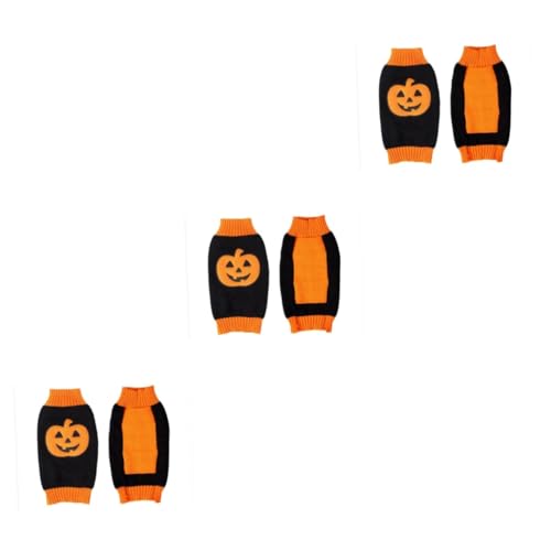 minkissy 3st Halloweenkostüm Kleidung Welpen-Outfits Haustier Pullover Schmücken Kürbis Kleiner Pullover Hündchen von minkissy