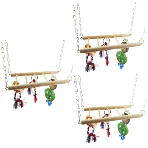 minkissy 3st Hamster Kleintierspielzeug Jugueten Hängebrücke Für Kleintiere Spielzeug Für Meerschweinchen Klettern Eichhörnchen Spielzeug Vogel Kletterleiter Hölzern Papagei Kleine Tiere von minkissy