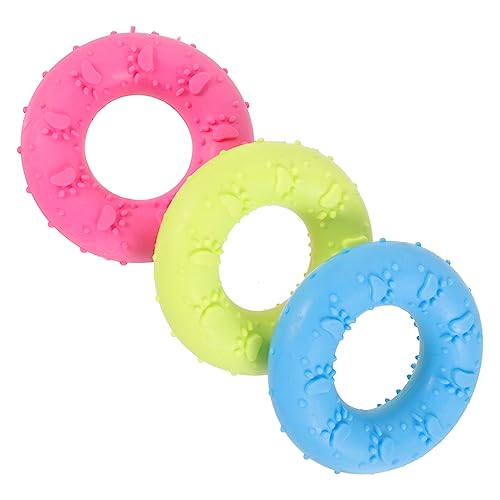 minkissy 3st Haustier Spielzeug Hundespielzeug Welpenspielzeug Für Kleine Hunde Hundetrainingsring Donut-Halsband Für Hunde Spielzeug Für Welpen Kauspielzeug Für Hunde TPR Zubehör Bissfest von minkissy