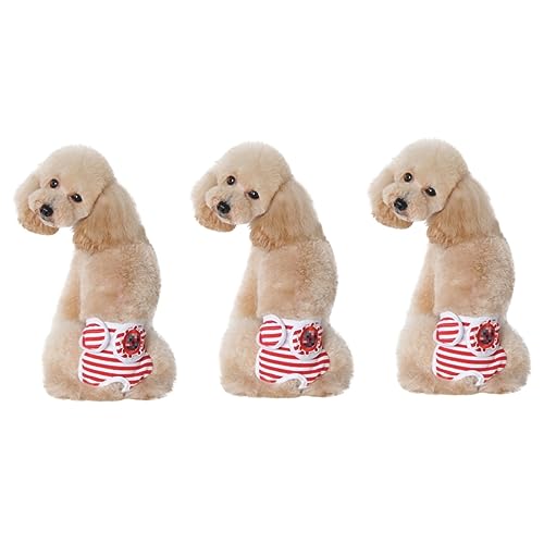 minkissy 3St Outfits für Mädchen Windel für Rüden Mädchen-Outfit Outfit für Mädchen Unterhosen Haustierwindeln Hundewindeln Physiologische Hosen Höschen Kleidung rot von minkissy