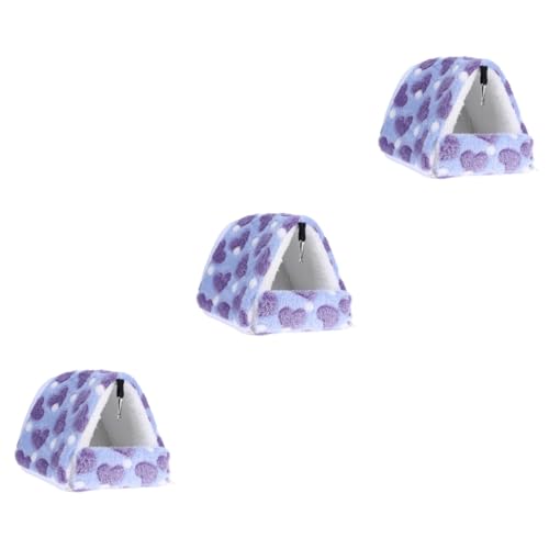 minkissy 3St Käfig Mini-Spielzeug Spielzeuge Kleintierhaus Ratten Sofazubehör Schlafsack Hamster kleines Tierbett Haustier warmes Meerschweinchen Haustierbett Hängematte Violett von minkissy