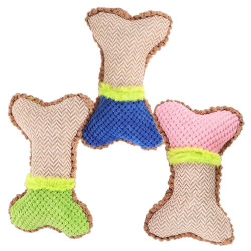 minkissy 3st Weihnachts-plüschtier Mit Hundegeräusch Schleifspielzeug Quietschspielzeug Für Hunde Hund Quietscht Quietschspielzeug Für Haustiere Plüschknochenspielzeug Beissen Kleiner Hund von minkissy