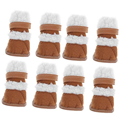 minkissy Winterstiefel 4 Paare Schneestiefel Für Haustiere Hundeschuhe Hundepfote Draussen Sherpa Winterhandschuh von minkissy