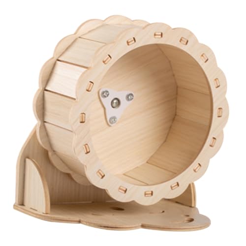 minkissy 4 Sätze Hamster Laufrad aus Holz Rad für Chinchilla Meerschweinchen Spielzeug Spielzeuge kleines Haustierrad Laufrad aus Holz für Hamster hölzern drehendes Rad Eichhörnchen Läufer von minkissy