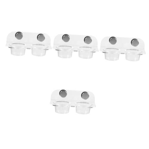 minkissy 4 Sets Magnetischer Wasserspender Tierfutter Terrarium Magnetischer Reptilien-Futterbecher Wasserschale für Schildkröte Schlange Reptilien Wasserschale Spinne Wasserschale Kunststoff Klettern von minkissy