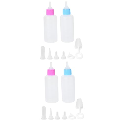 minkissy 4 Sets Pet Feeding Bottle Set Pet Kit Puppy Pet Bottle Kit Cat Bottle Plastic Milk Bottles Pet Feeding Bottles Supplies Kitten Silica Gel Newborn von minkissy