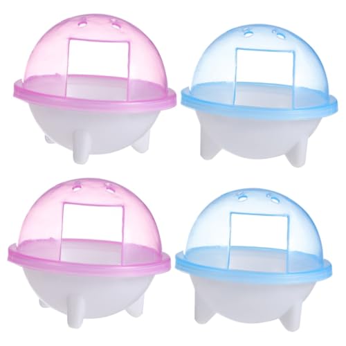 minkissy 4 Stück Hamsterbad Hamsterstaub Badehaus Badezimmer für kleine Tiere Badehaus für Hamster Badewanne Toilette im Hamsterkäfig Hamstertoilette Hase Container Kunststofffass Plastik von minkissy