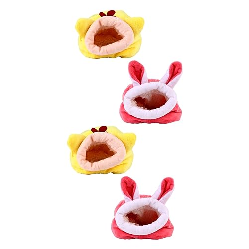 minkissy 2sets Luxus Tiere Nest Hamster Meerschweinchen Höhle Bett Flanell Warme Maschine Waschbar 2 Stücke * 2 von minkissy