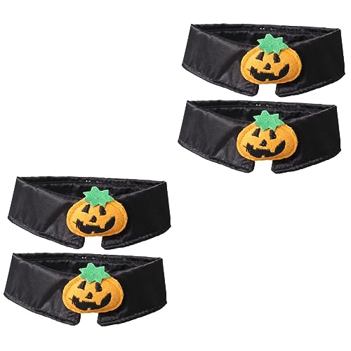 minkissy 4 Stück Haustier Fliege Halloween- Schafbürste Halloween-Katzenhalsband für Welpen Kleidung Kürbishalsband für Kürbiskragen Krawatte Katzenzubehör Polyester von minkissy