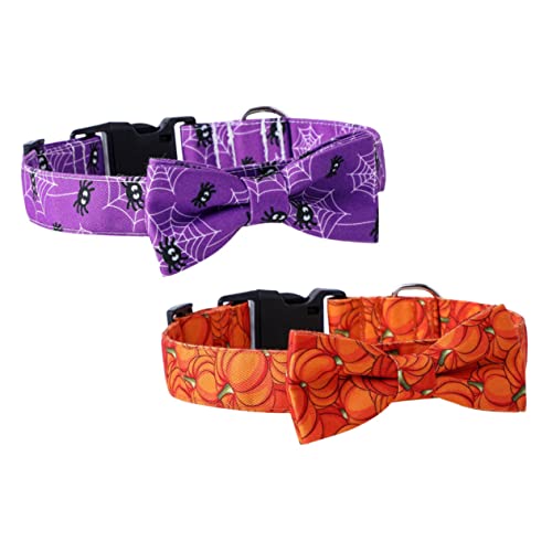 minkissy 4 Stück Haustierhalsband Halloween-Katzenfliege Halloween-Kätzchen-Kragen Geschenke das Geschenk Hundehalsband mit Fliege abnehmbare Hundebandanas Krawatte Spinne von minkissy