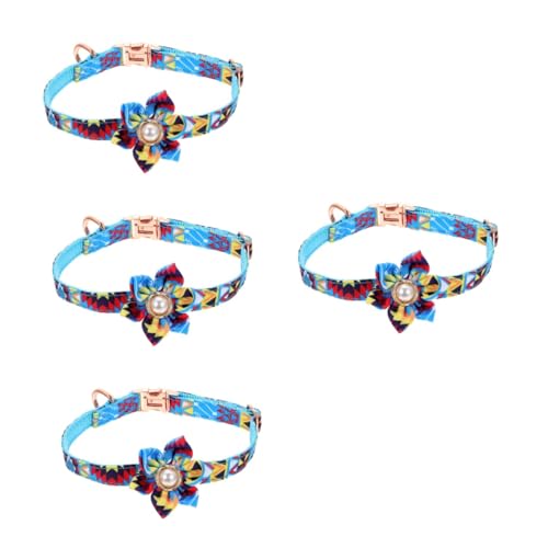 minkissy 4 Stück Haustierhalsband Floraler Halsreif Perlenhalsband Blumenkette Katzenhalsbänder Für Mädchenkatzen Halsband Für Hunde Verstellbares Hundehalsband Kätzchenhalsband Kanton von minkissy