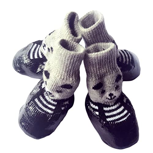 minkissy 4 Stück Hundesocken wasserdichte Hundeschuhe Strumpffüller für Welpen wasserdichte Socken Pfote Haustiersocken Baumwollsocken für Haustiere draussen Schutz Outdoor-Socken Stiefel von minkissy